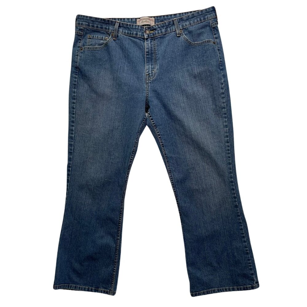 Levi Strauss Signature Stretch Low Rise Bootcut Denim Jeans Misses 18 Short